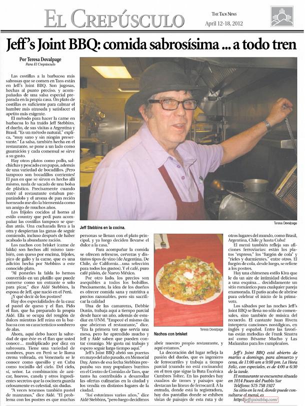�Taos News Article April 12
                    2012